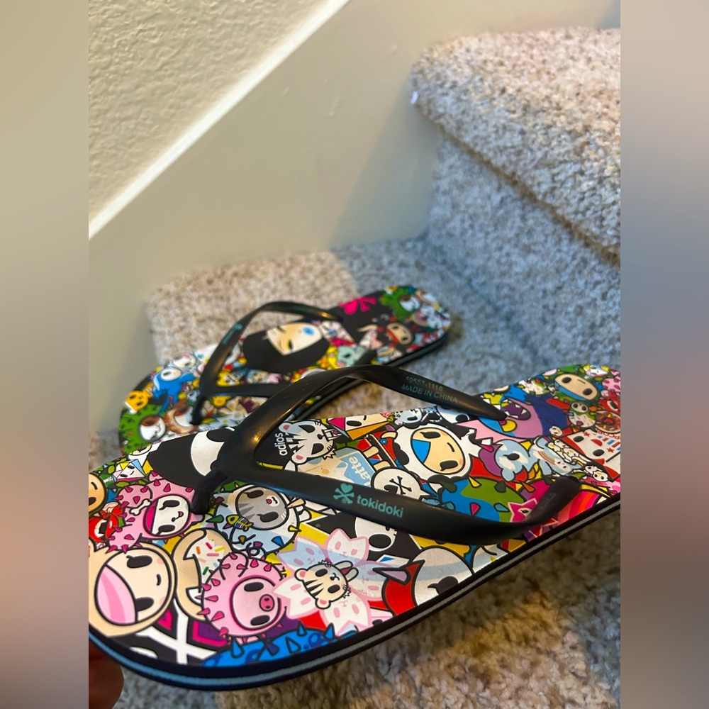 Tokidoki Multi-Color Graphic Flip Flop Sandals for Women